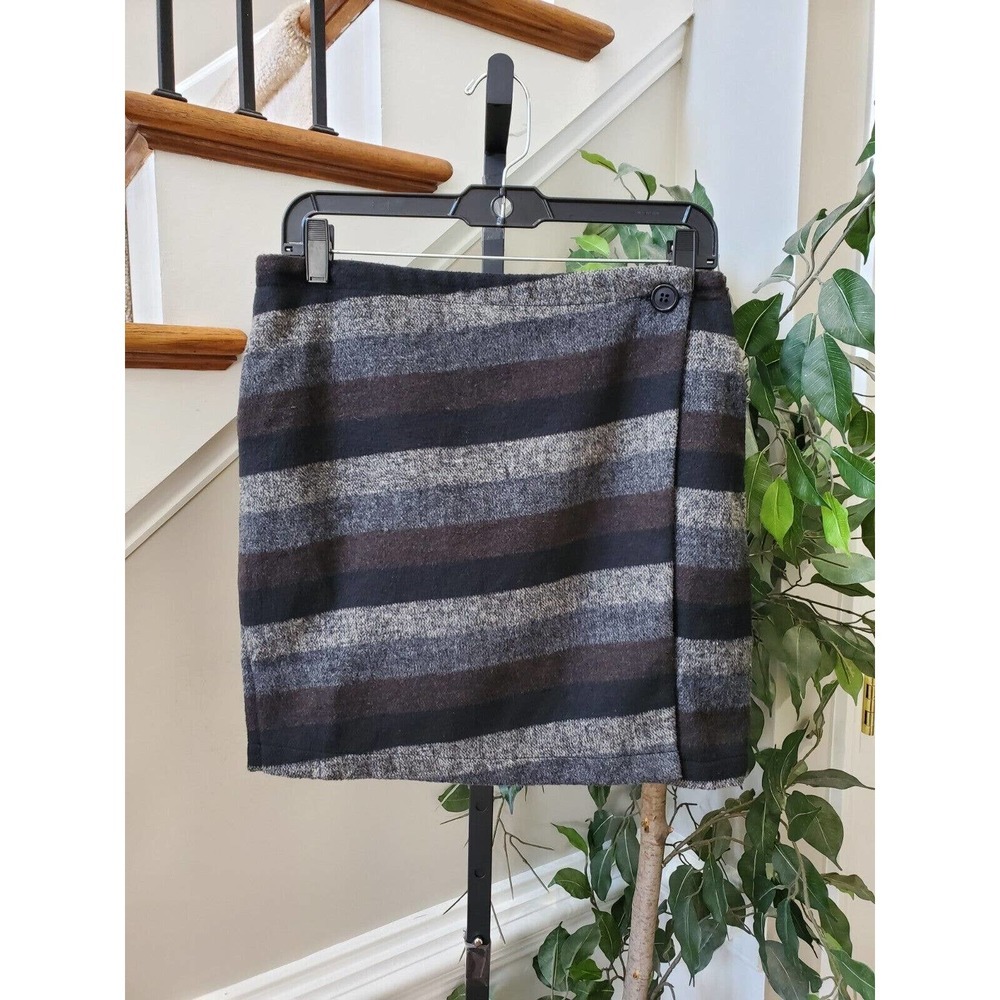 Tulle Women's Striped Multicolor 100% Polyester Straight Wrap Skirt Size M